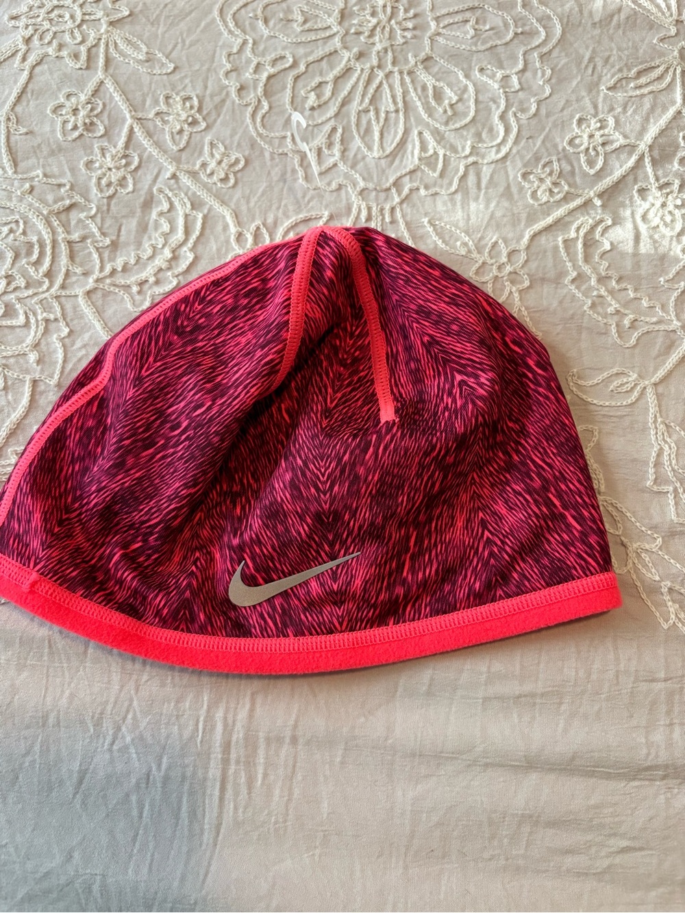 Nike Women’s Hot Pink Reflective Swoosh Beanie Fleece